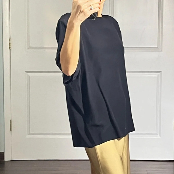 Laura & Jayme two black vintage 100% silk blouse size 1X - Picture 6 of 11